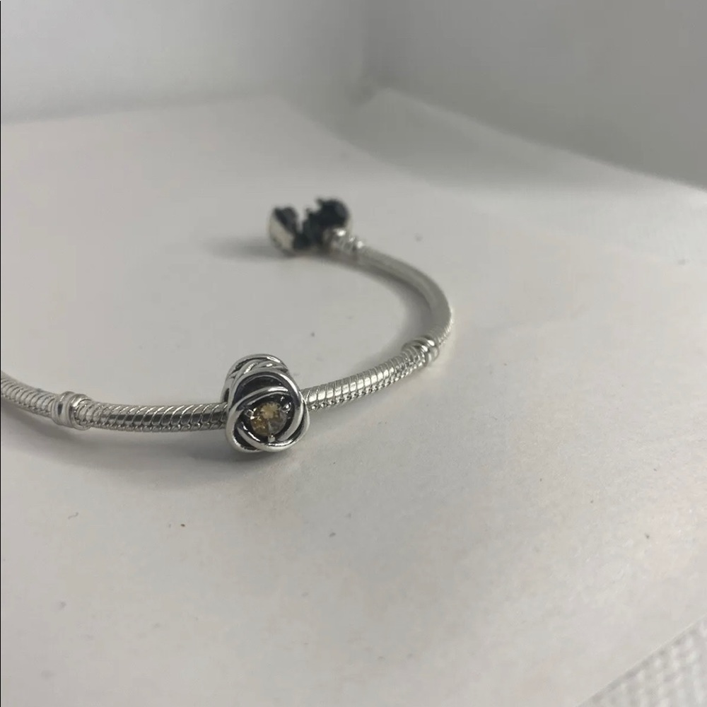 Authentic Pandora Silver 925 November Birthstone Eternity Circle Charm 790065C04